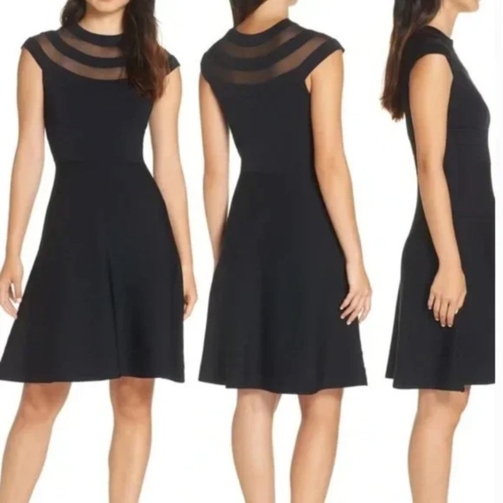 Eliza J Fit and Flare Sweater Dress, L